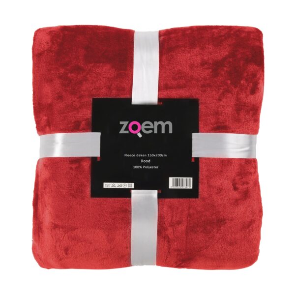 Fleecedeken-Plaid Rood 150 x 200 cm - Afbeelding 3
